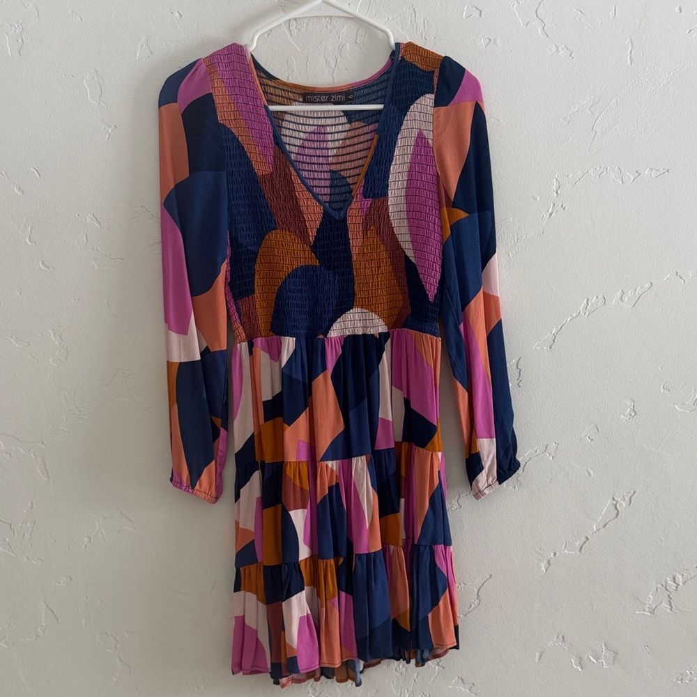 Mister Zimi Multicolor Long Sleeve Dress